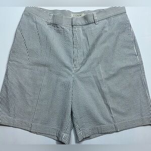 J. Crew Seersucker Shorts Blue Striped Mens Size 35 Golf Preppy 8.5 Inch Inseam